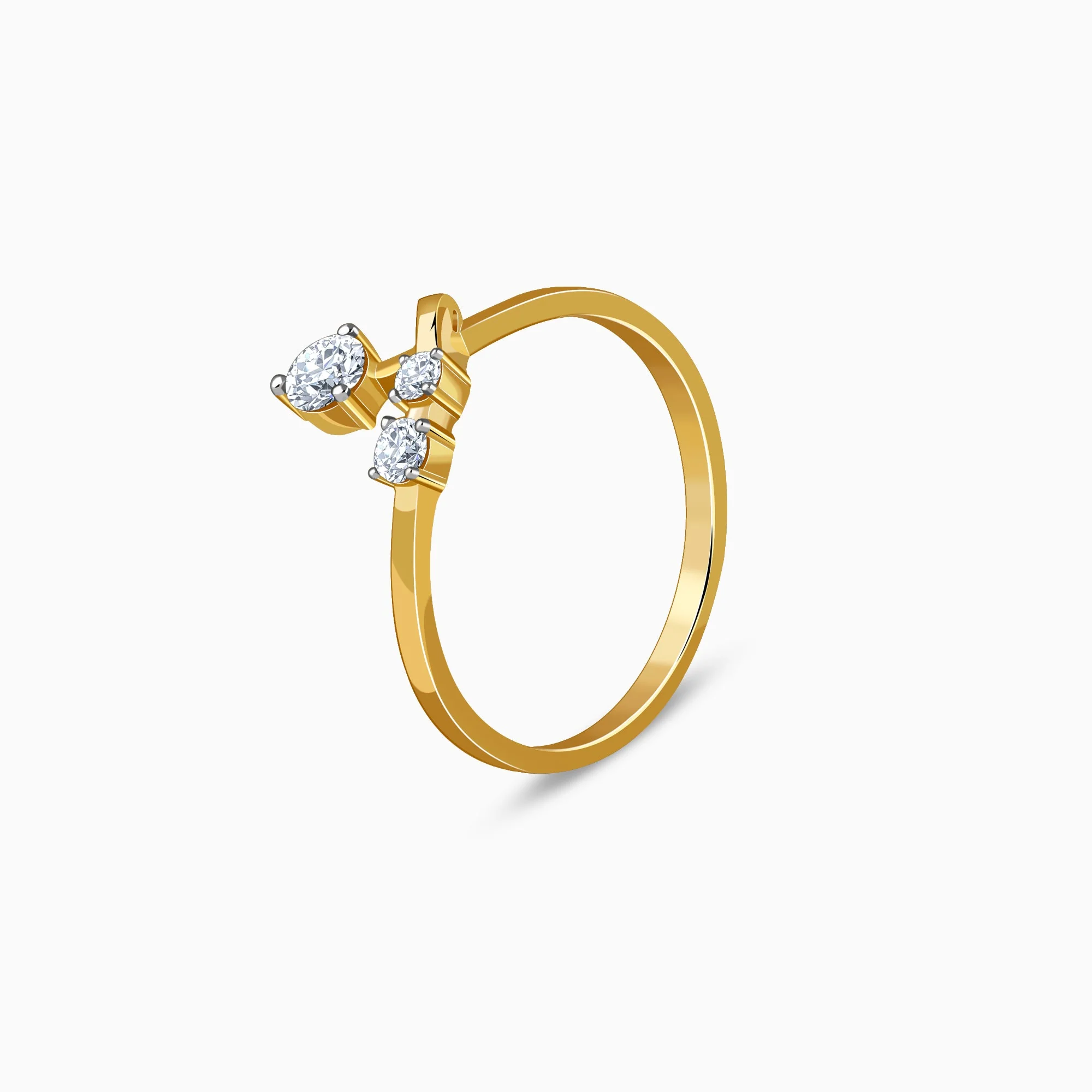 Gold Twin Arc Lab Grown Diamond Ring - Image 4