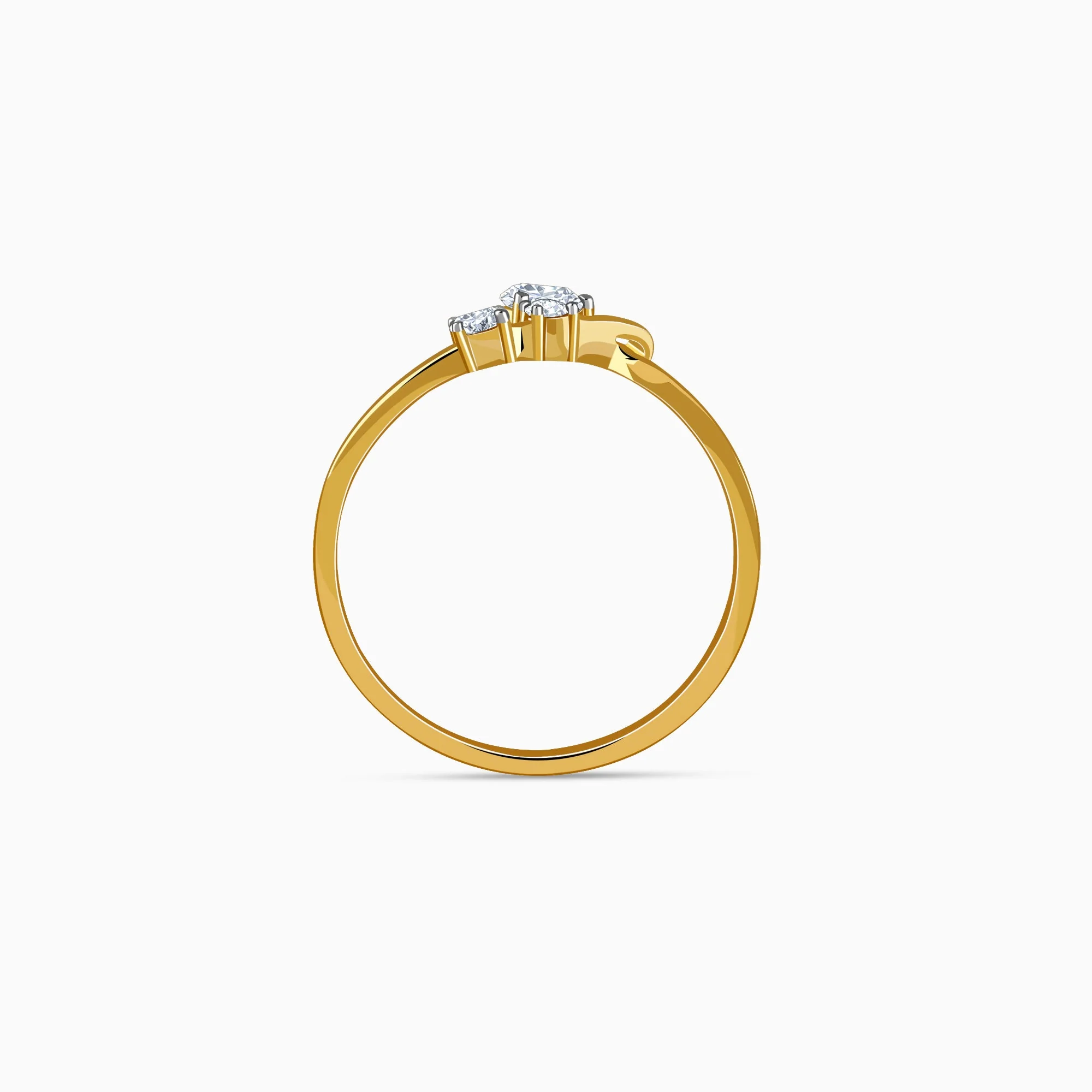 Gold Twin Arc Lab Grown Diamond Ring - Image 5