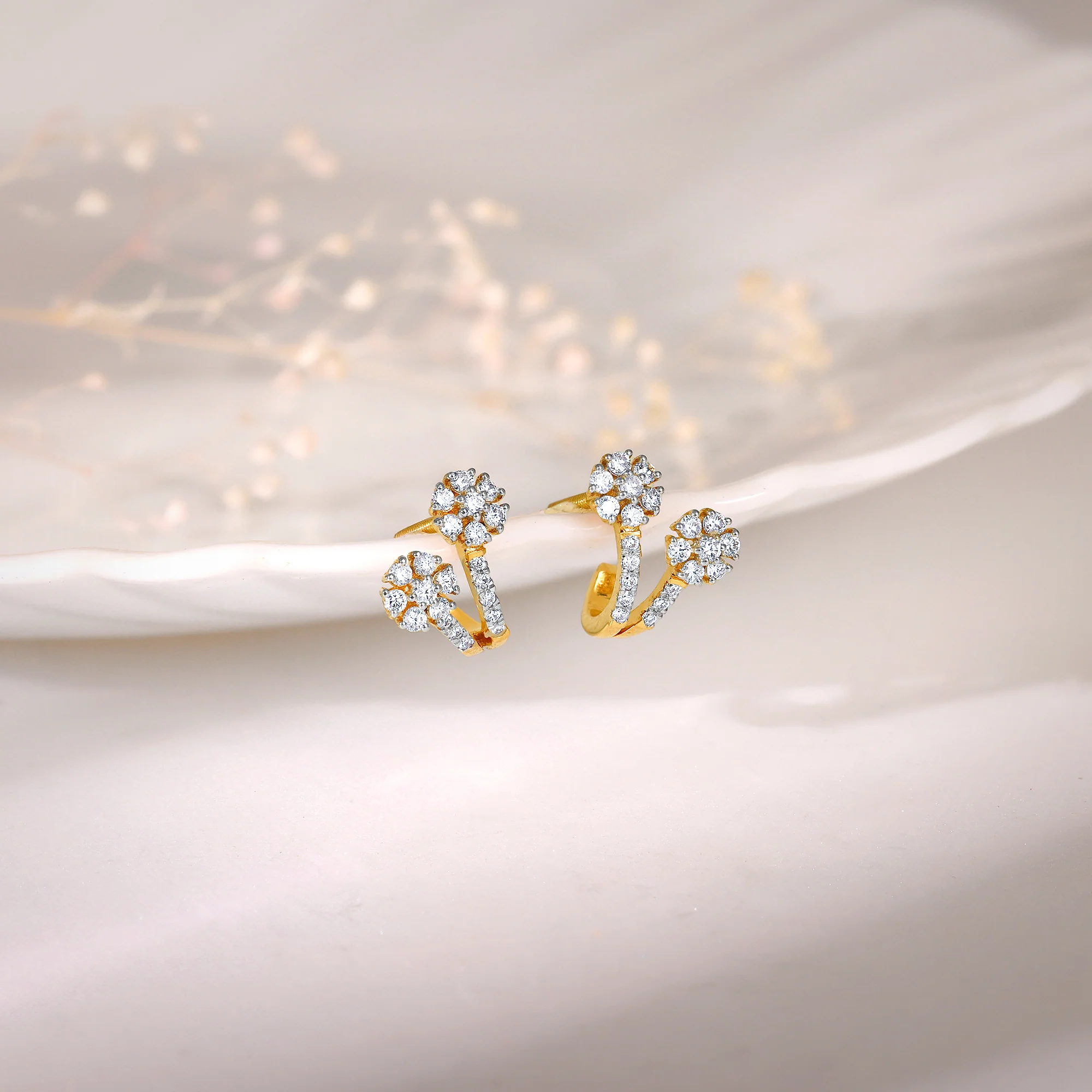 Gold Twinkle Trance Diamond Earrings - Image 2