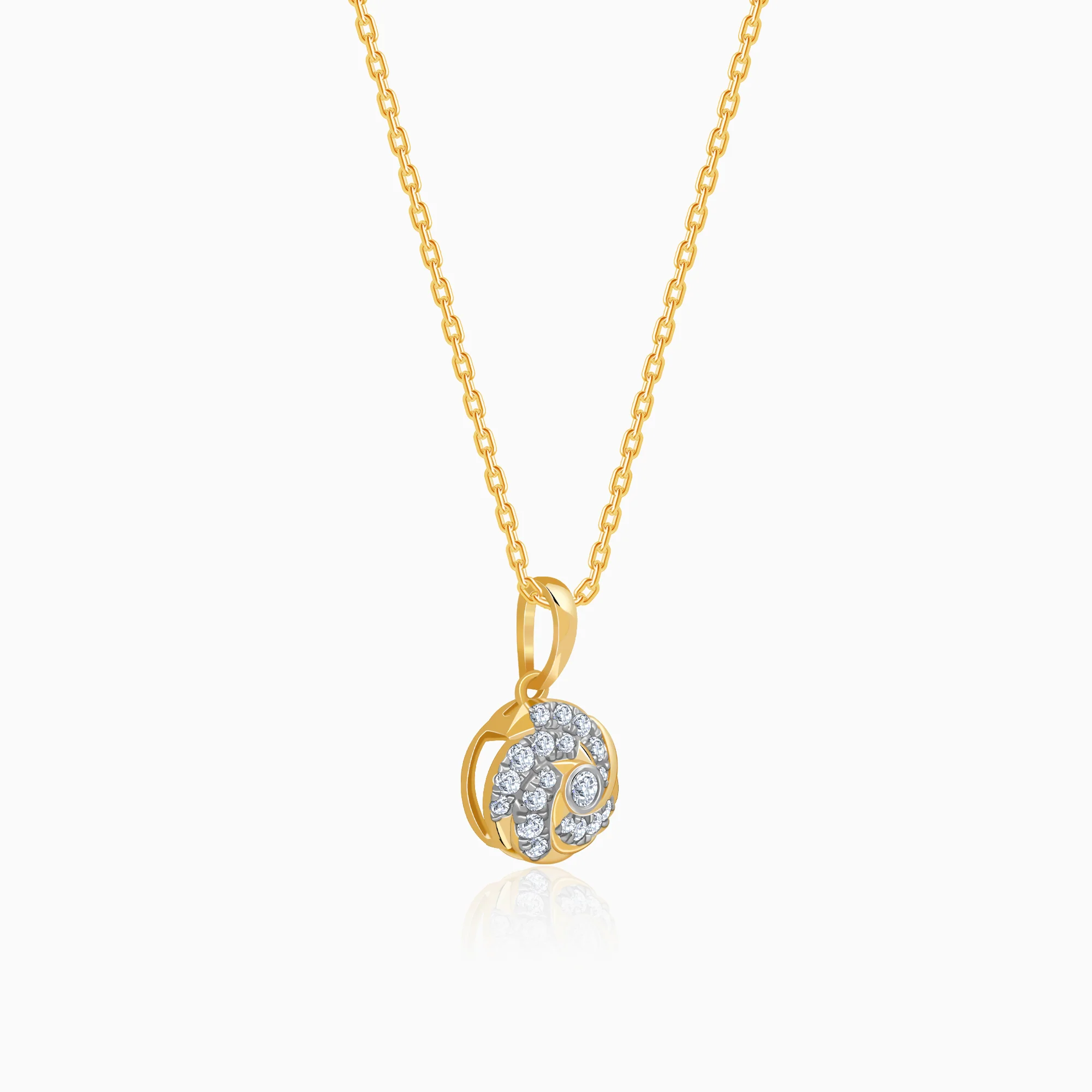 Gold Twirl Lab Grown Diamond Pendant - Image 4