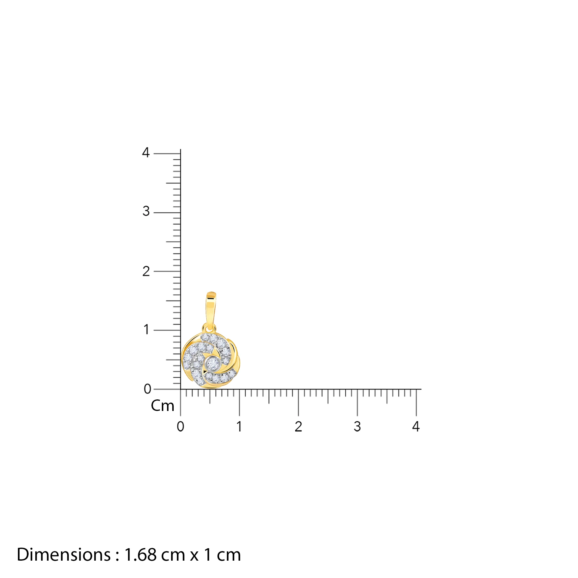 Gold Twirl Lab Grown Diamond Pendant - Image 6