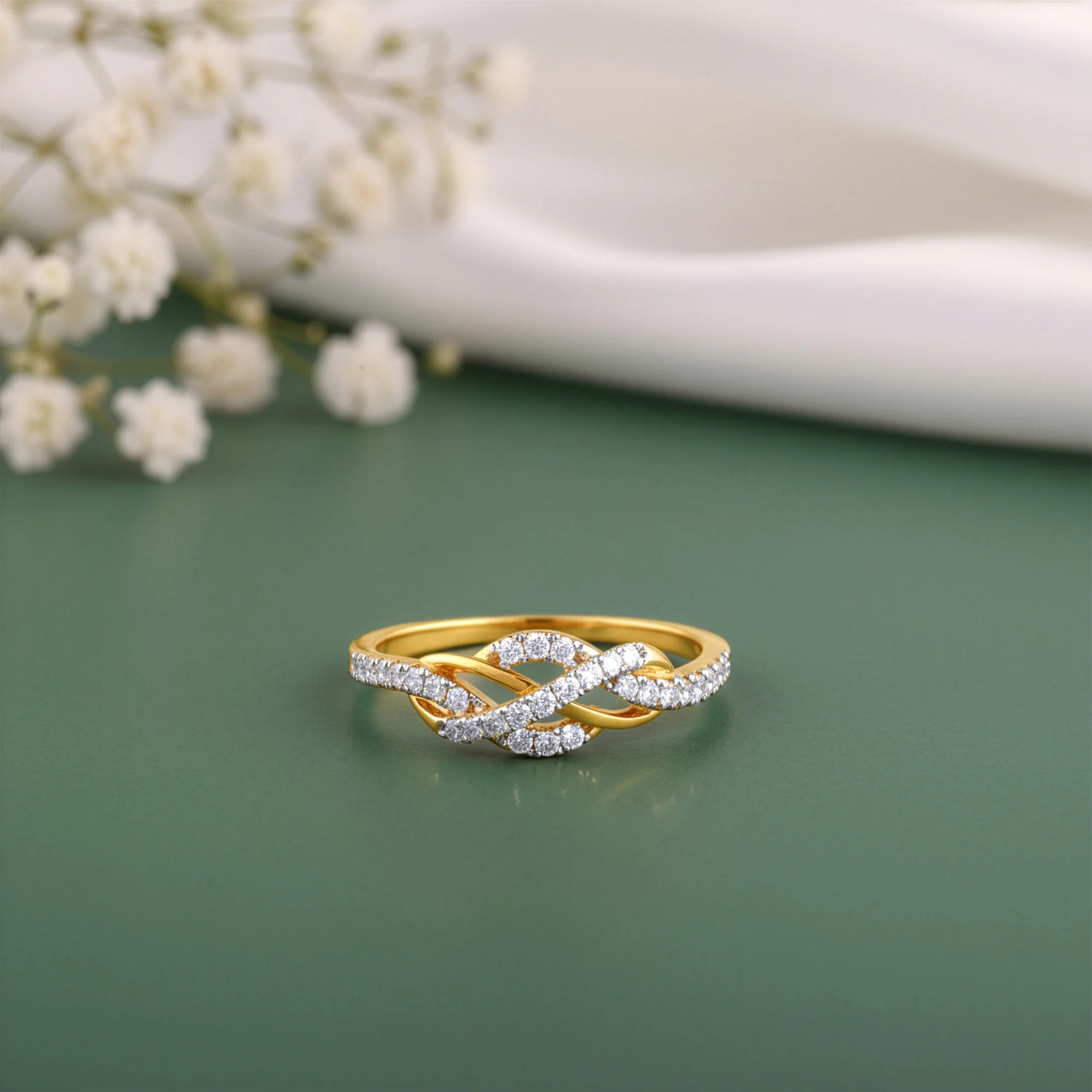 Gold Twirl of Light Lab Grown Diamond Ring - Image 2