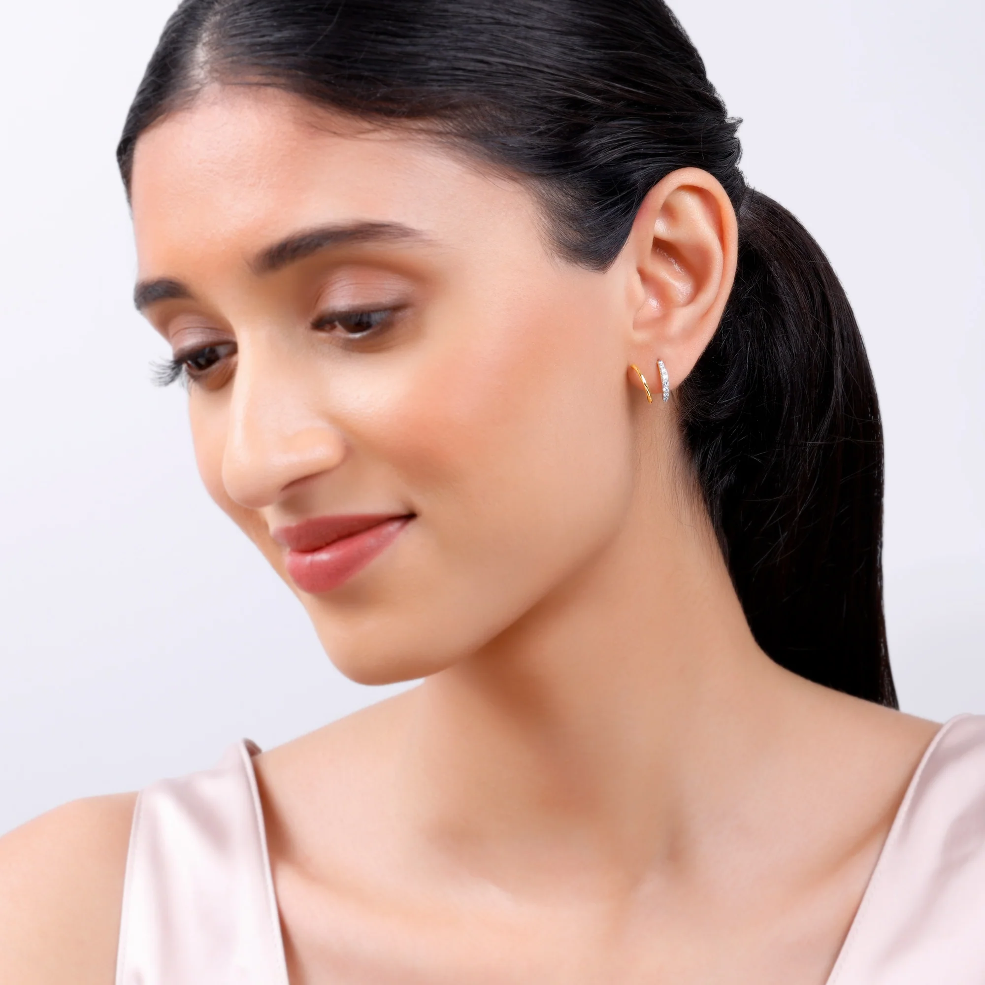 Gold Twist of Light Lab-Grown Diamond Earrings - Image 3
