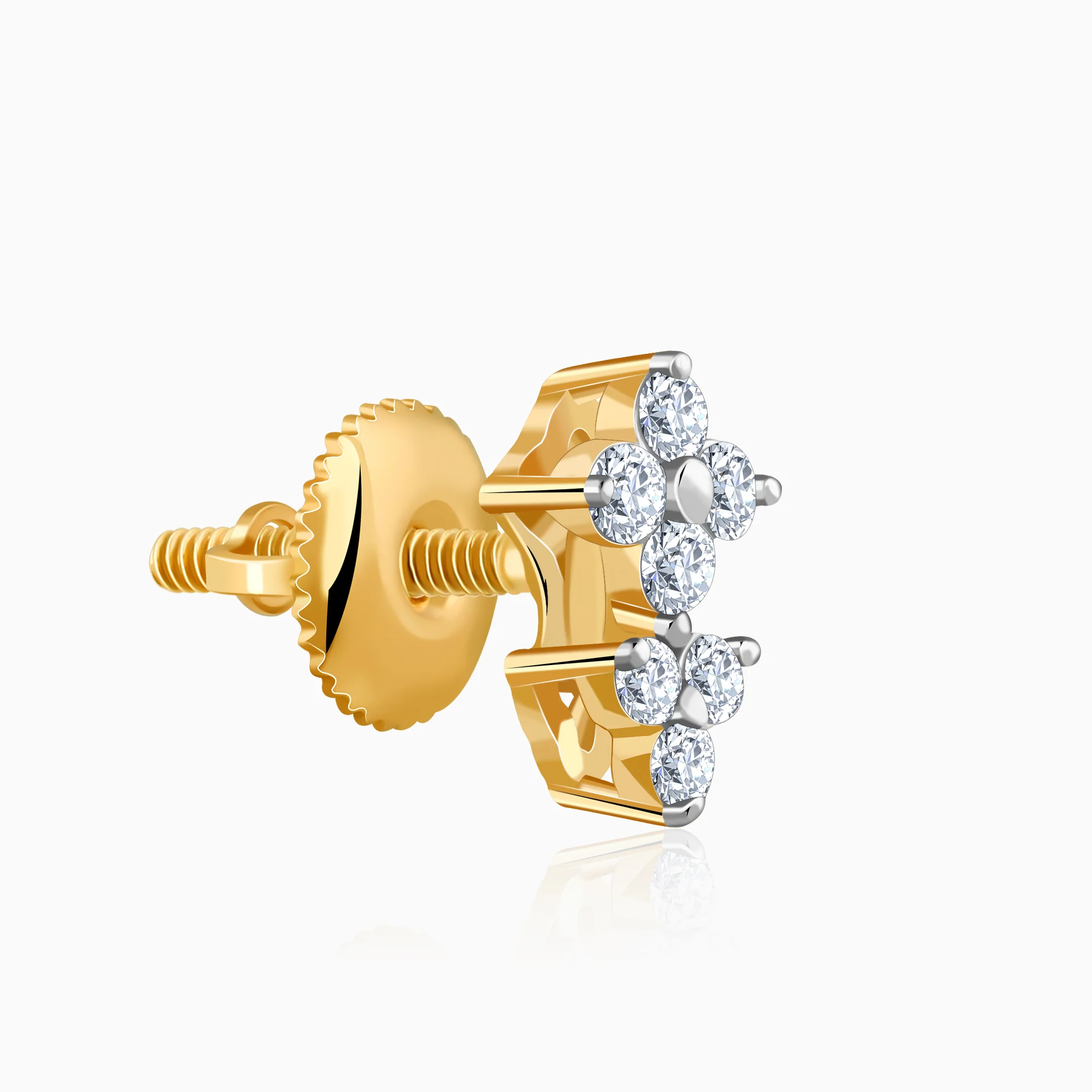 Gold Two Promises Lab Grown Diamond Earrings - Image 4