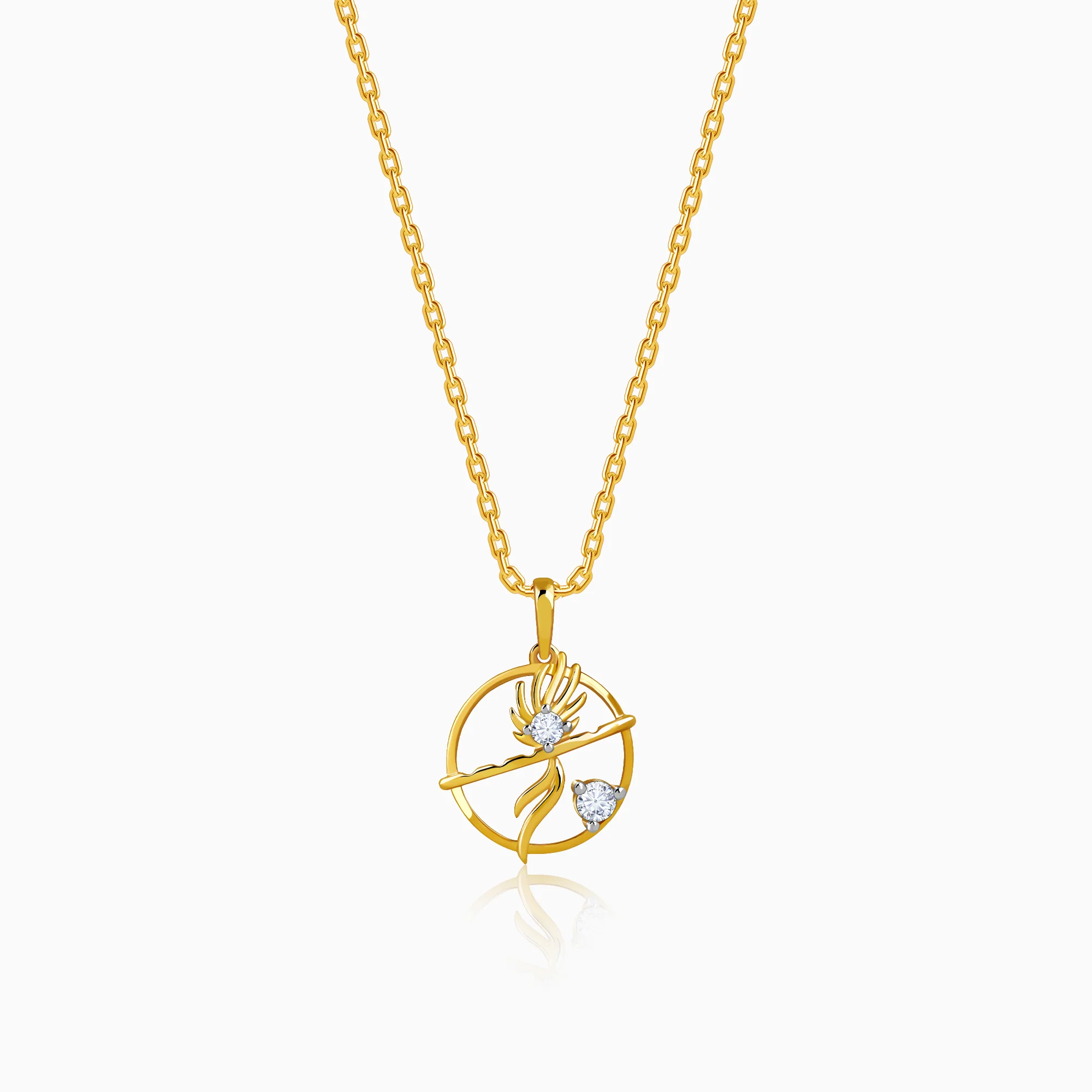 Gold Unbound Loop Lab Grown Diamond Pendant