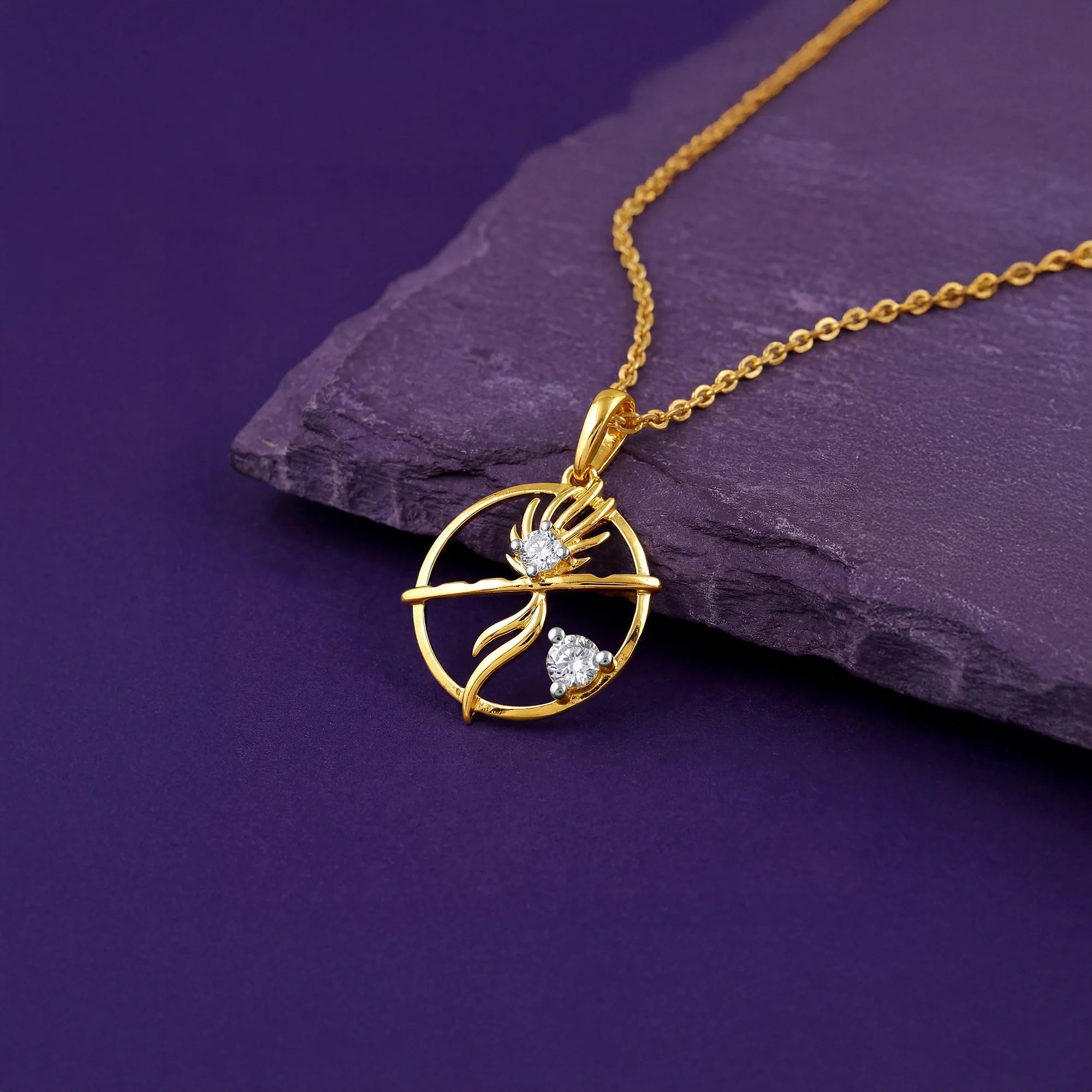 Gold Unbound Loop Lab Grown Diamond Pendant - Image 2