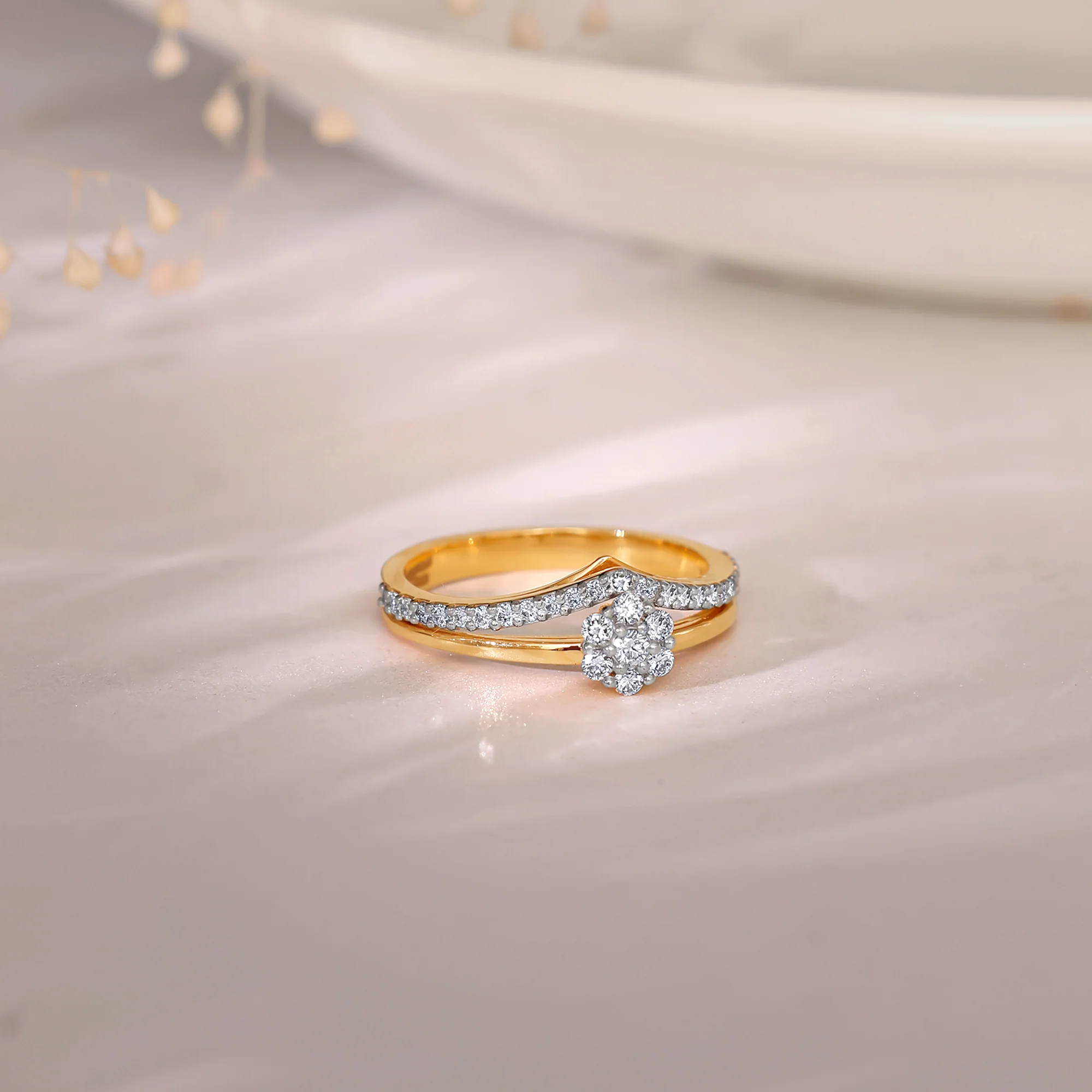 Gold Vanki Twist Diamond Ring - Image 2