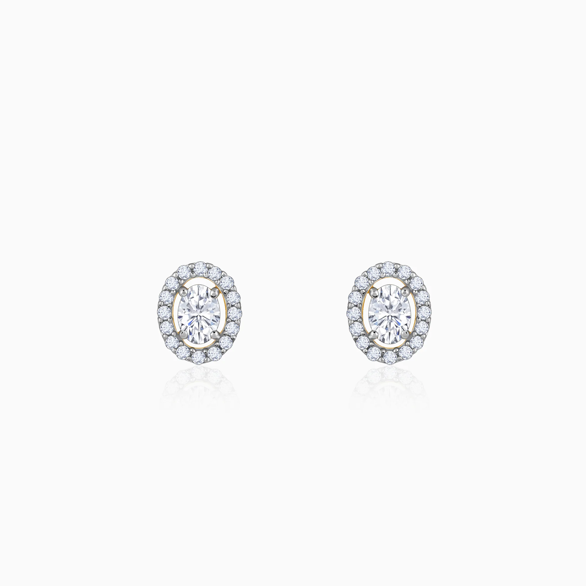 Gold Vesta Halo Solitaire Lab Grown Diamond Studs