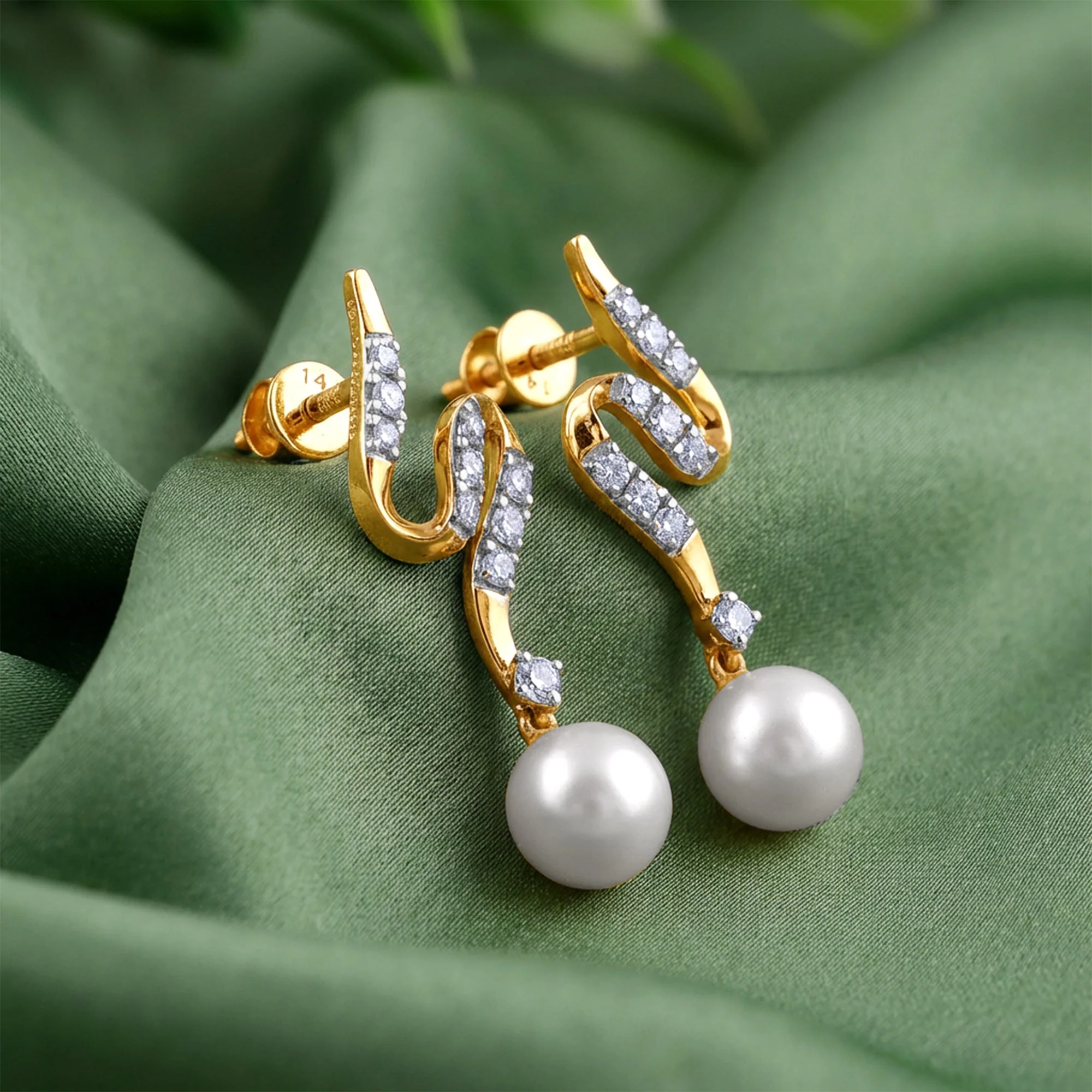 Gold Viera Lab Grown Diamond Earrings - Image 2