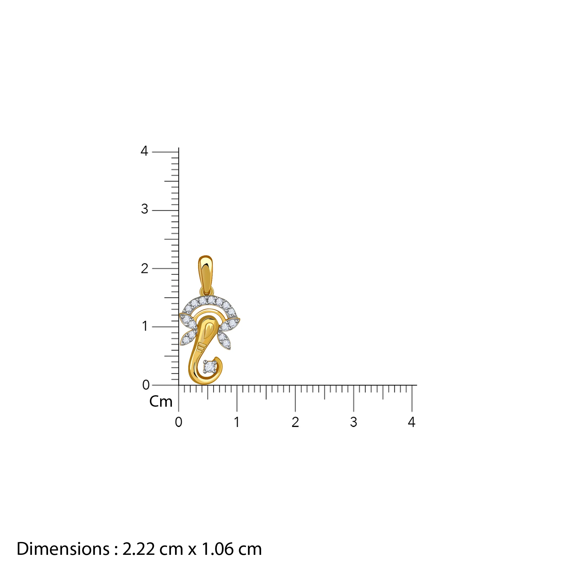 Gold Vighnaharta Spark Lab Grown Diamond Pendant - Image 6