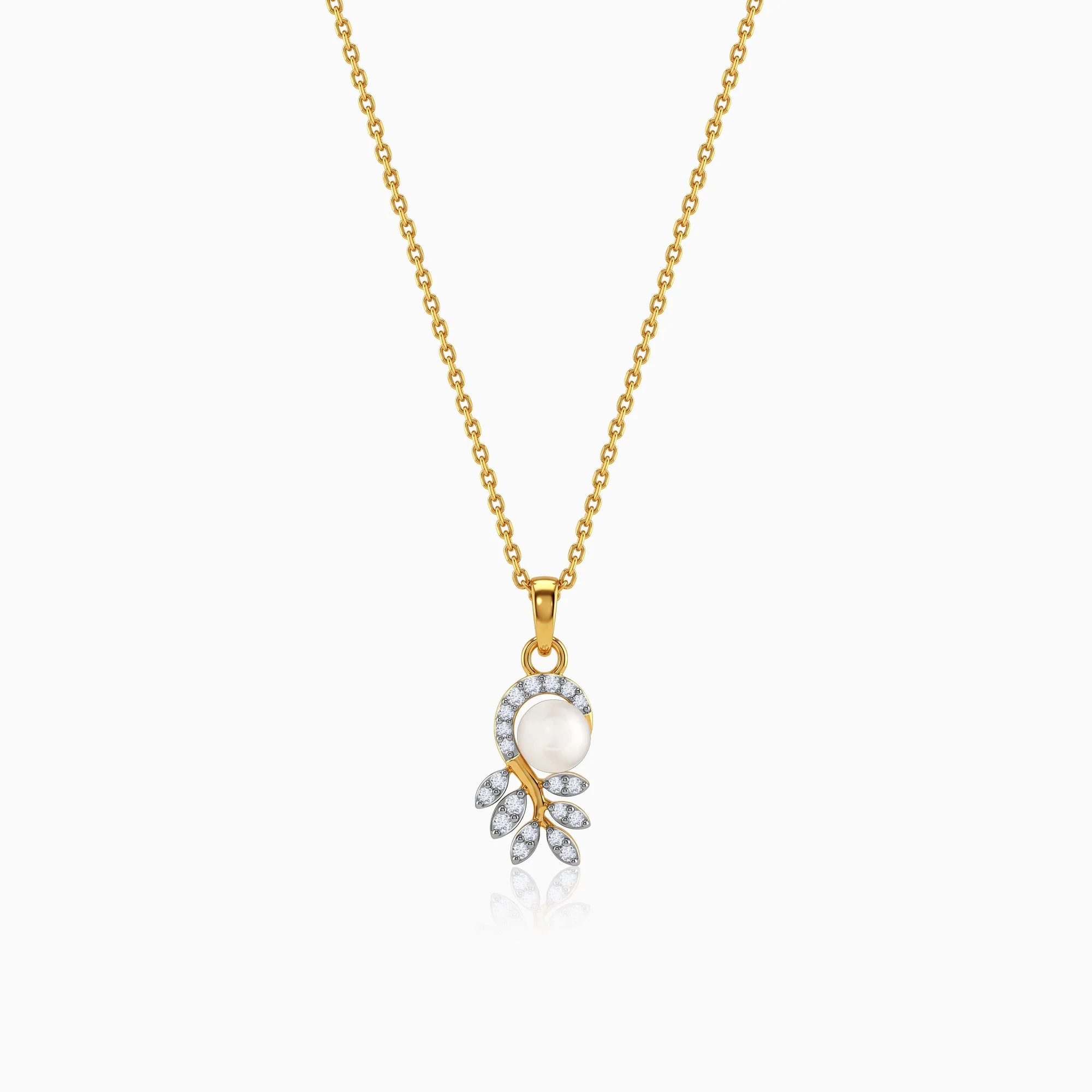 Gold Vine of Her Lab grown Diamond Pendant