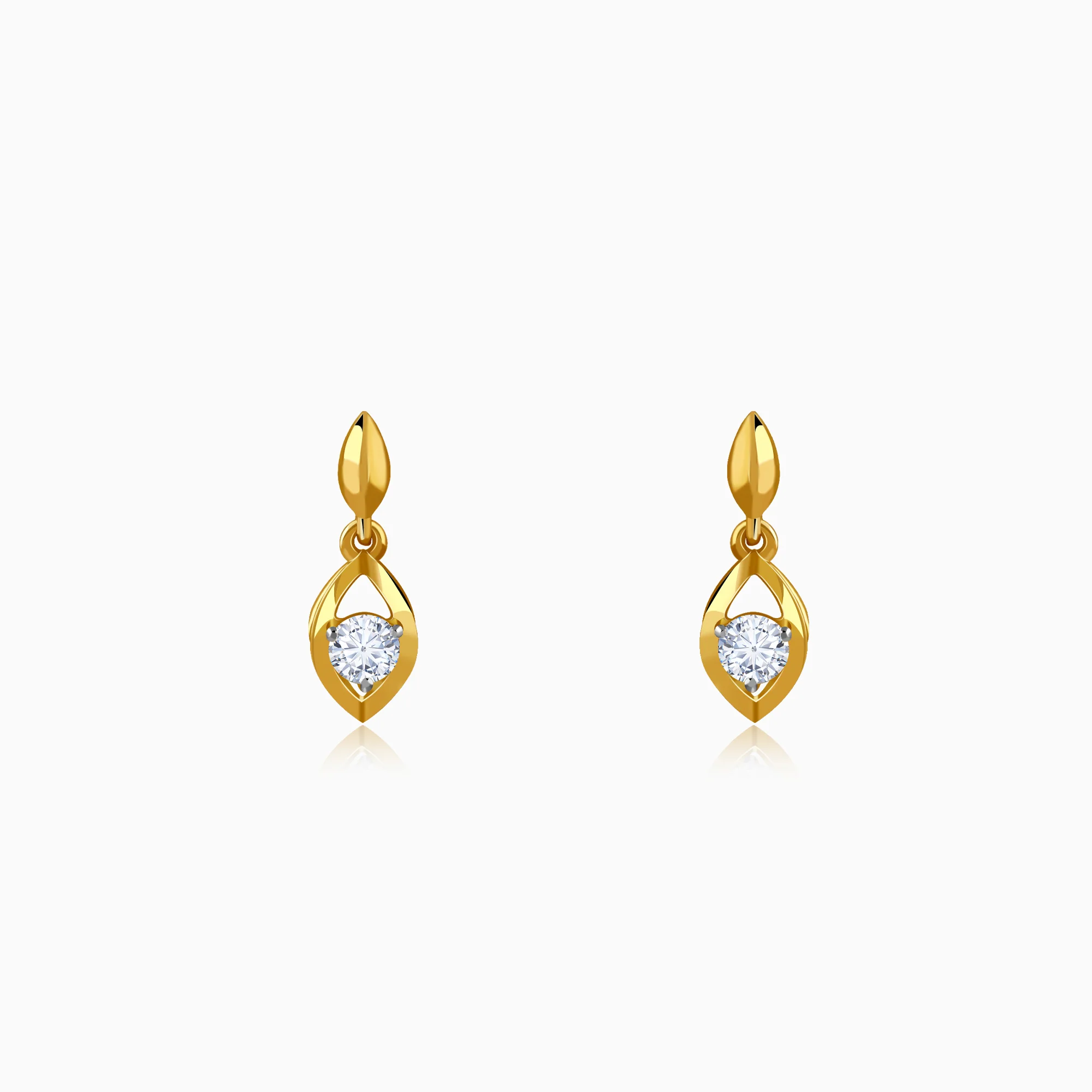 Gold Vintage Droplet Lab Grown Diamond Earrings