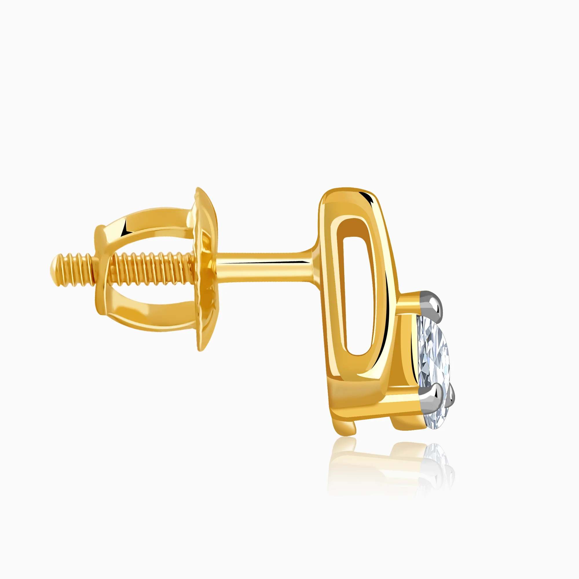 Gold Vow Point Lab Grown Diamond Earrings - Image 5