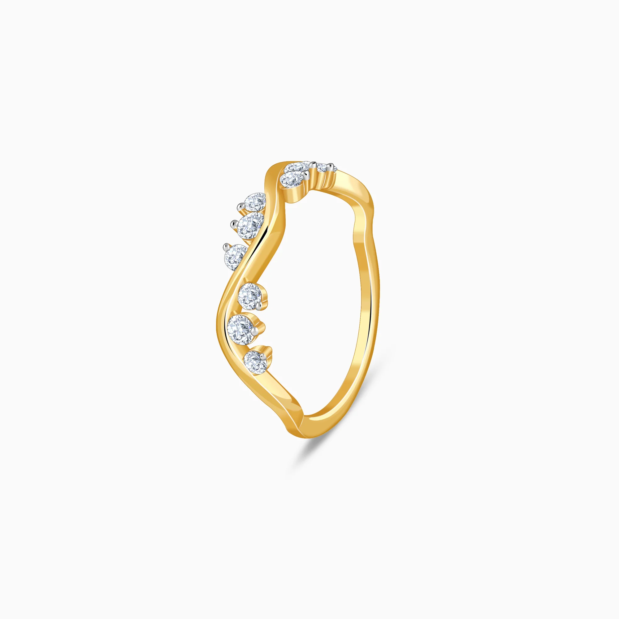 Gold Waveglow Lab Grown Diamond Ring - Image 4