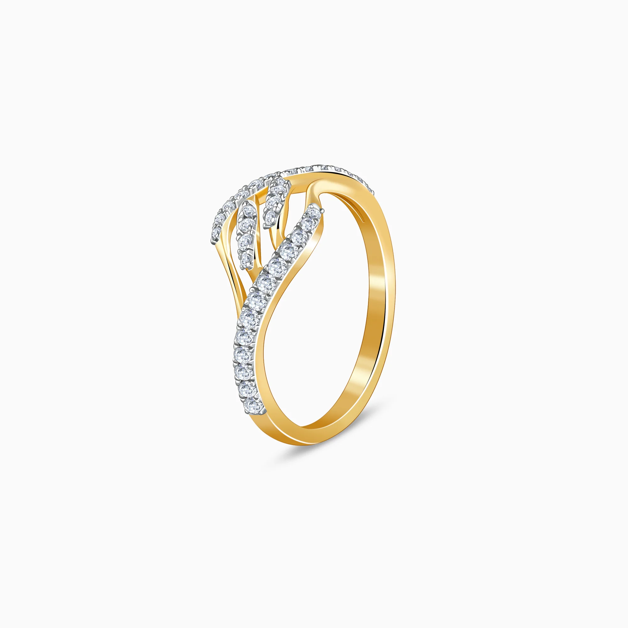 Gold Wavelet Lab Grown Diamond Ring - Image 4