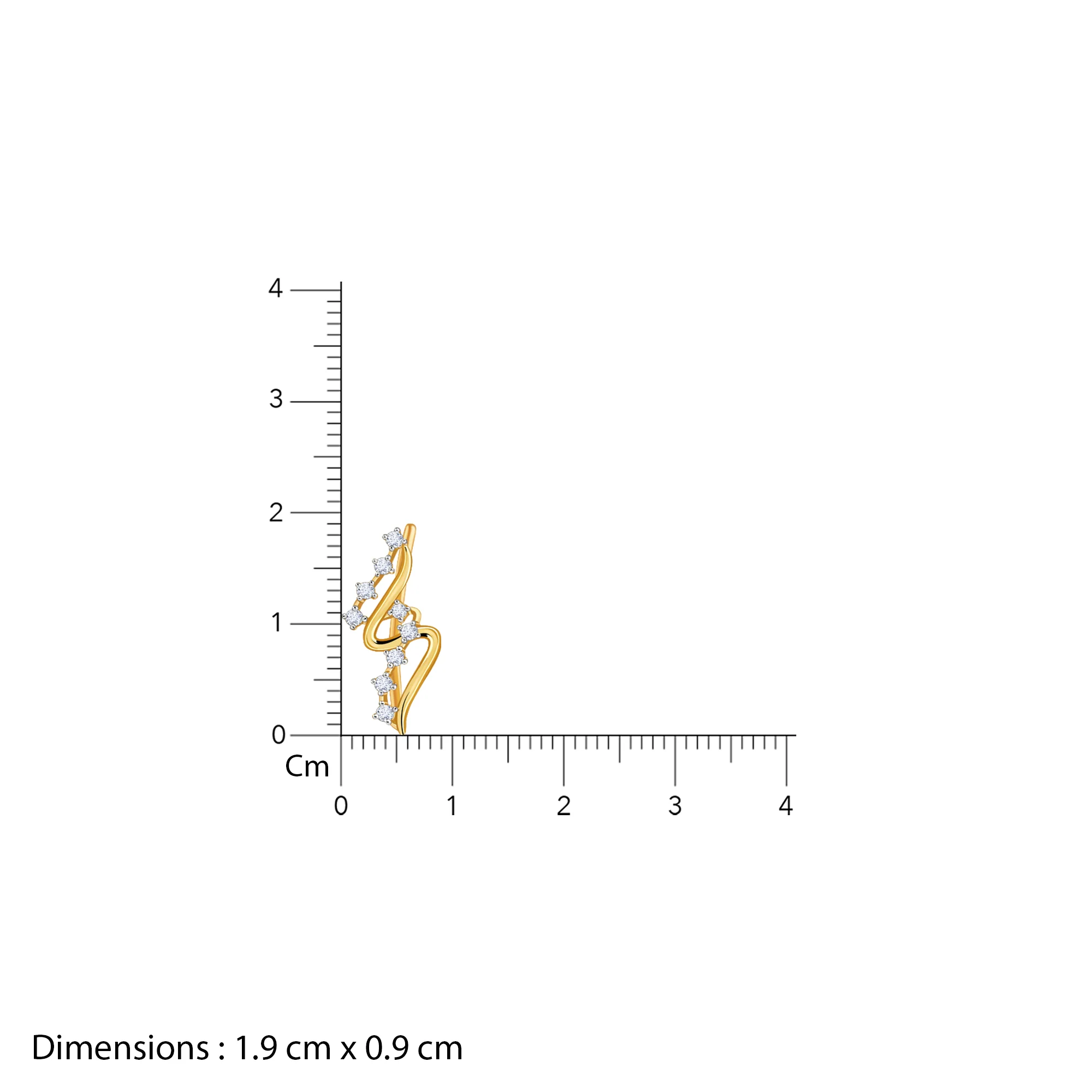 Gold Wavy Throne Lab Grown Diamond Earrings - Image 6