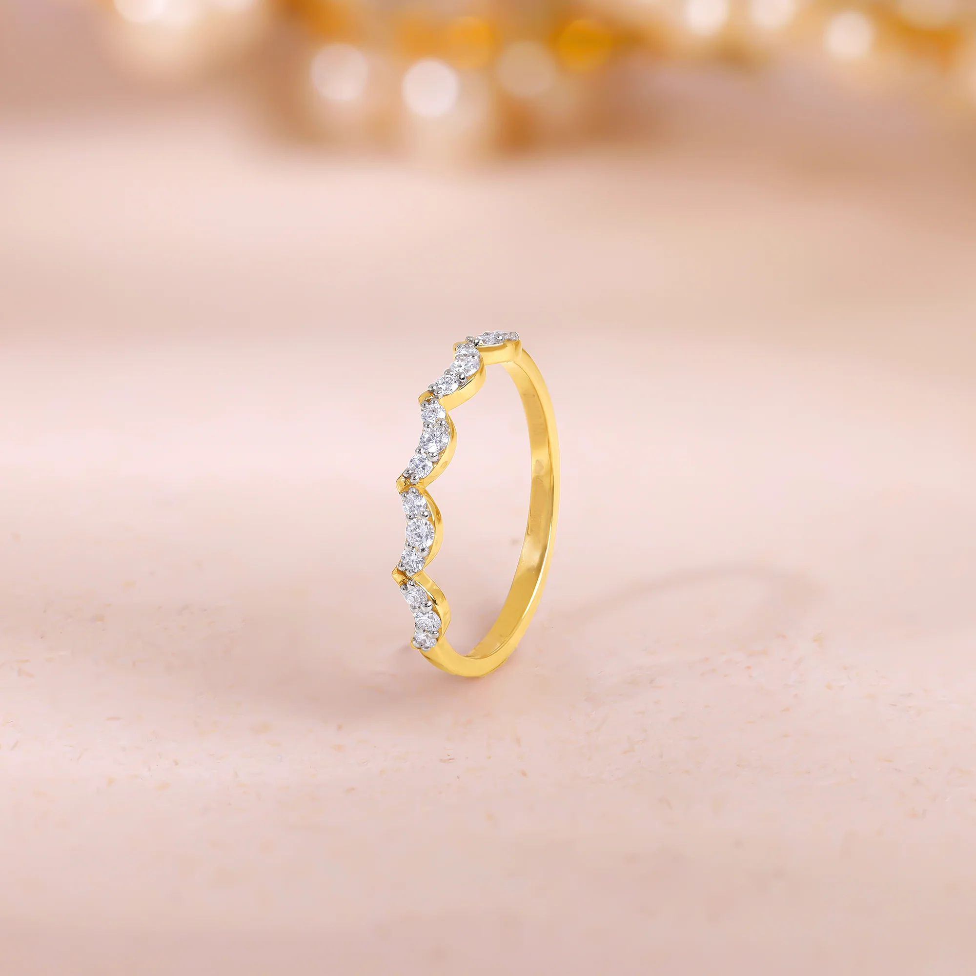 Gold Wavy Wonder Lab Grown Diamond Ring - Image 2