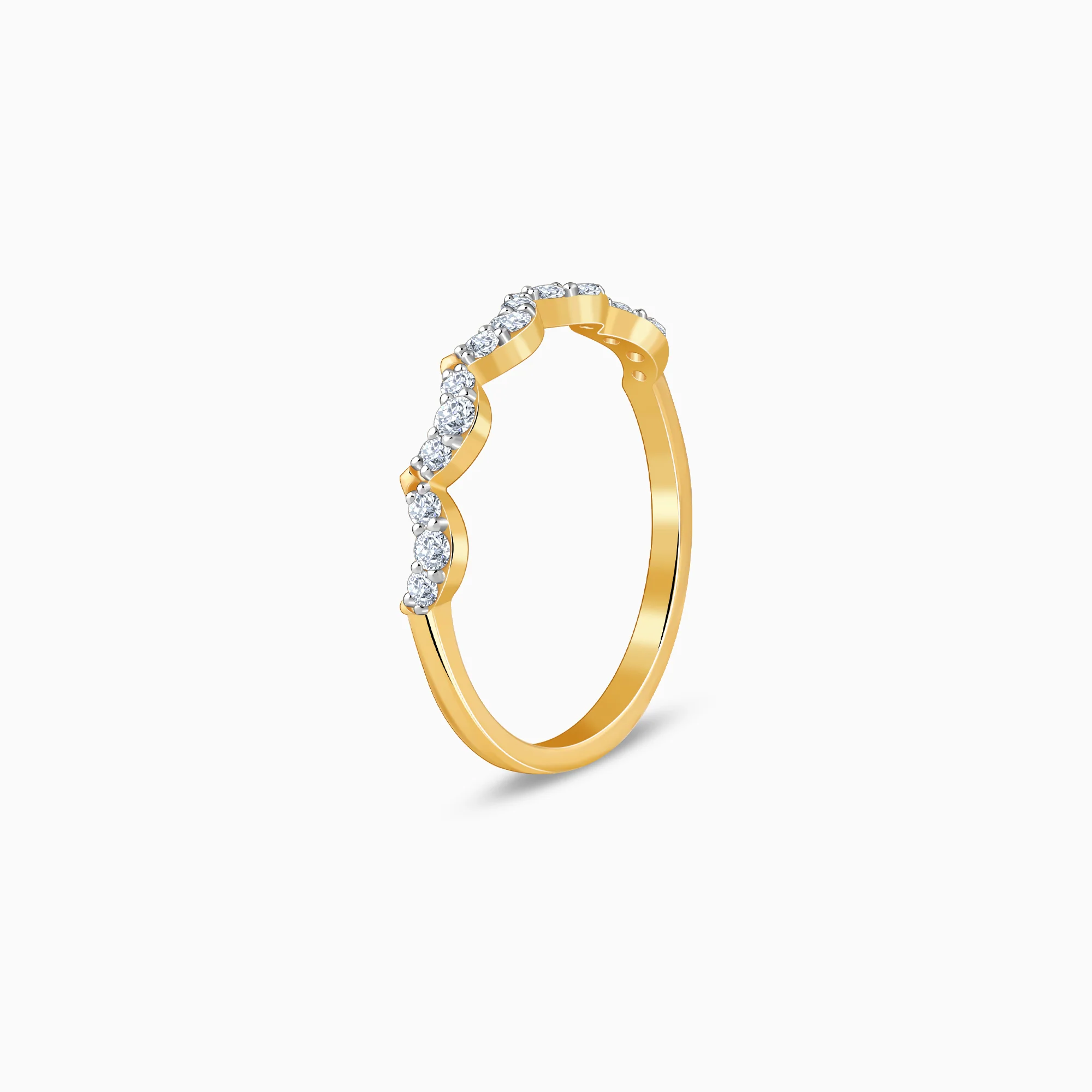 Gold Wavy Wonder Lab Grown Diamond Ring - Image 4