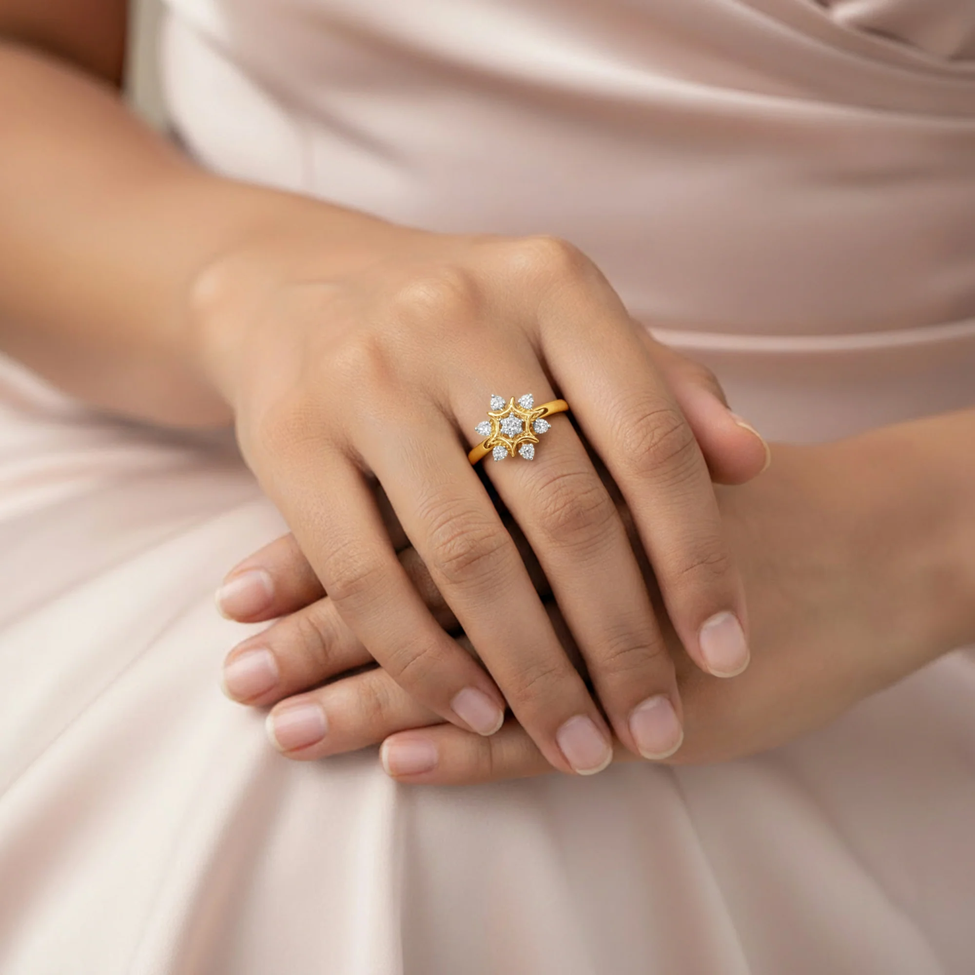 Gold Winter Bloom Lab Grown Diamond Ring - Image 3