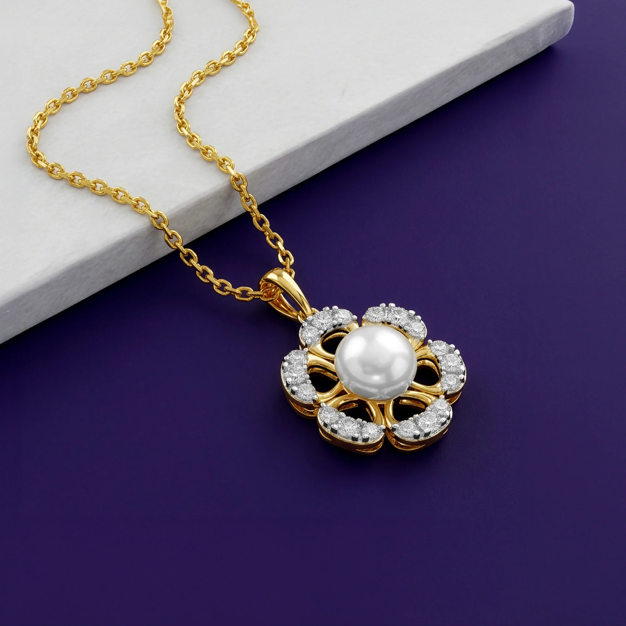 Gold Zahra Shine Lab Grown Diamond Pendant - Image 2