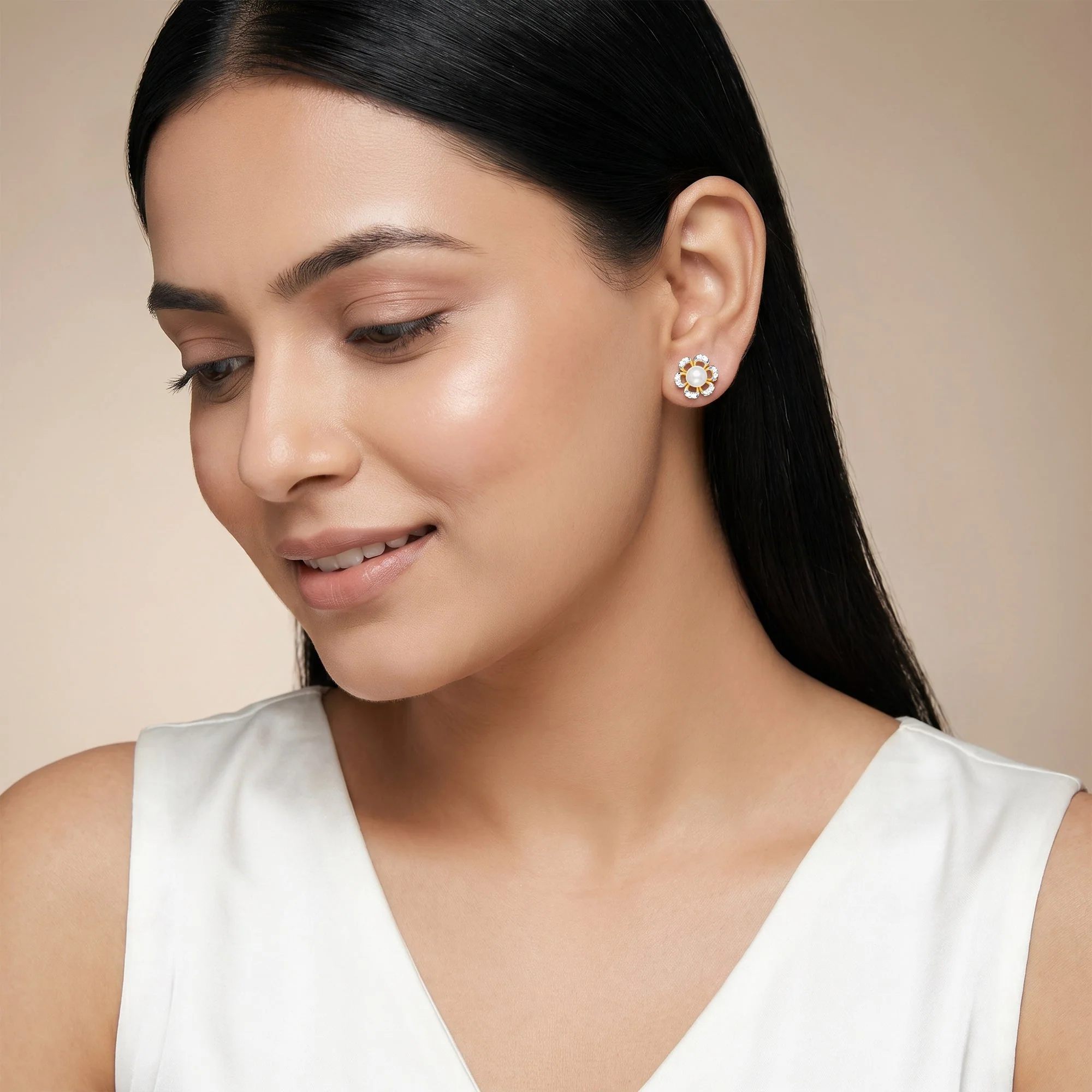 Gold Zahra Shine Lab Grown Diamond Studs - Image 3