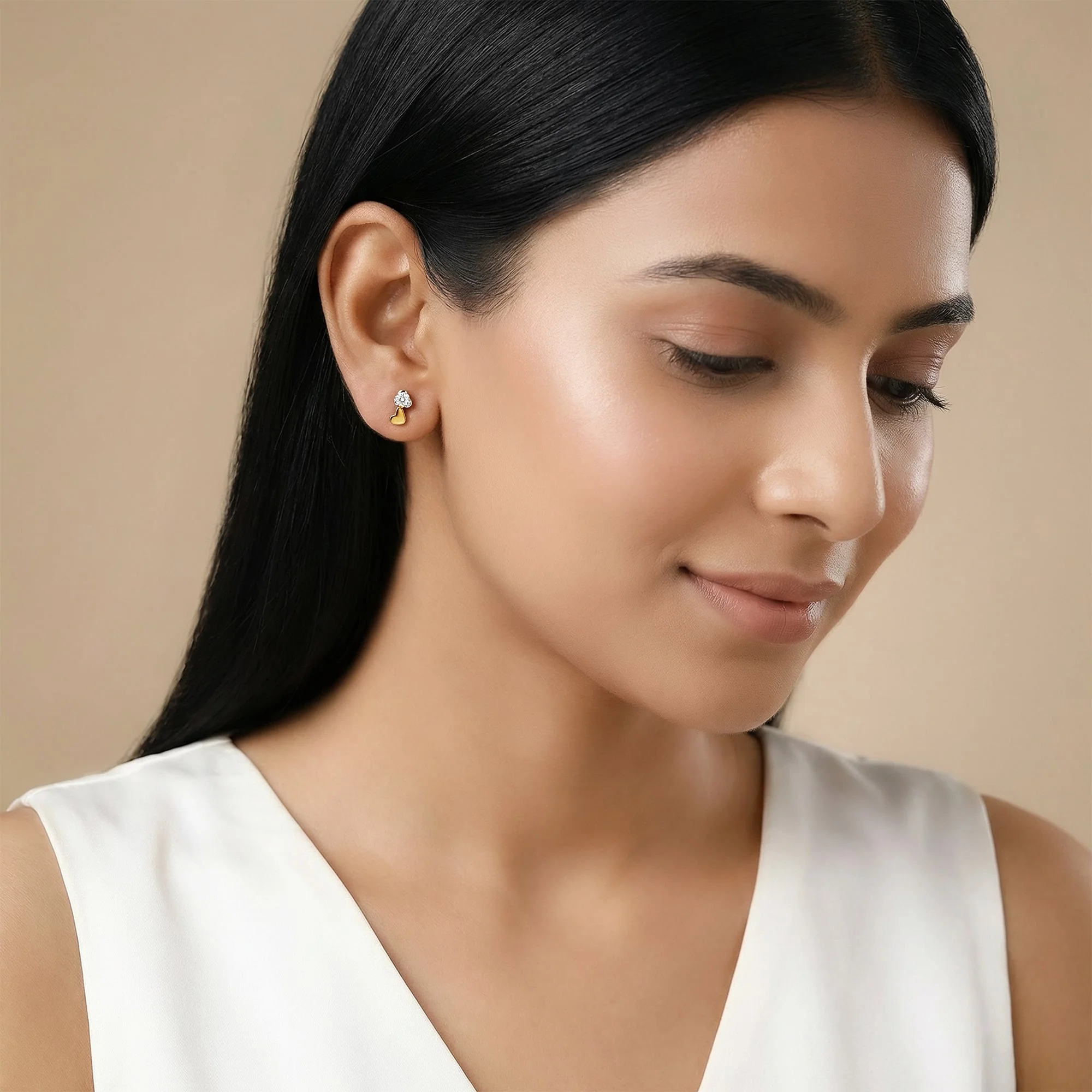Gold Zephyr Lab Grown Diamond Earrings - Image 3
