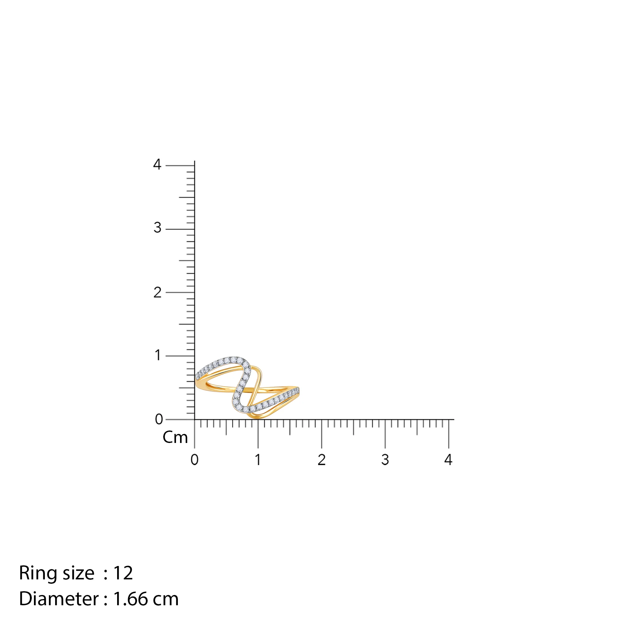 Gold ZigZag Luxe Diamond Ring - Image 6