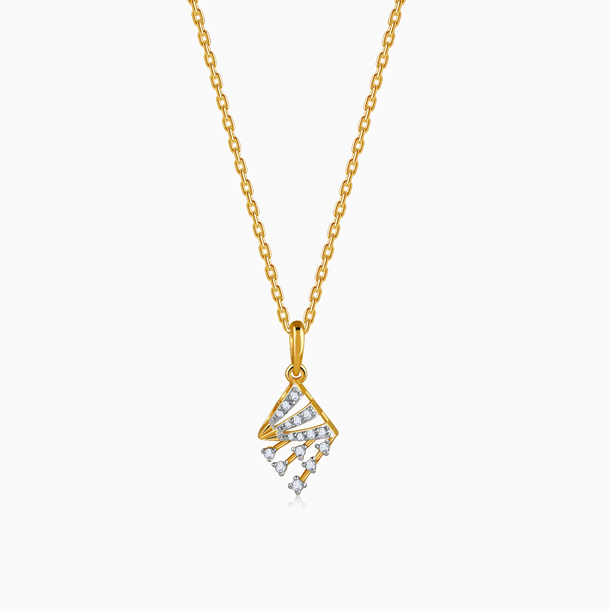 Gold Zyra Motif Lab Grown Diamond Pendant