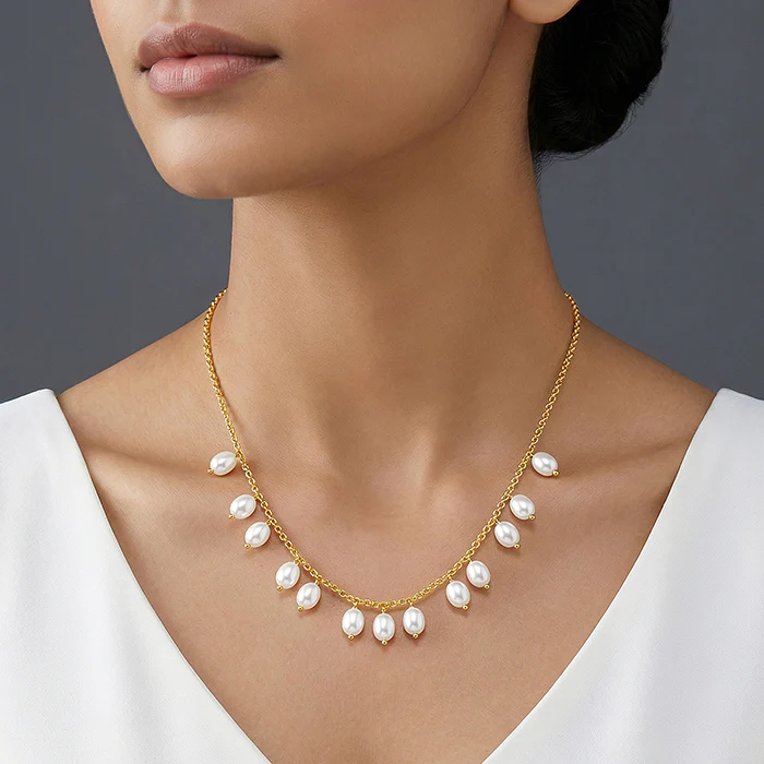 Golden Agnes Pearl Necklace - Image 3
