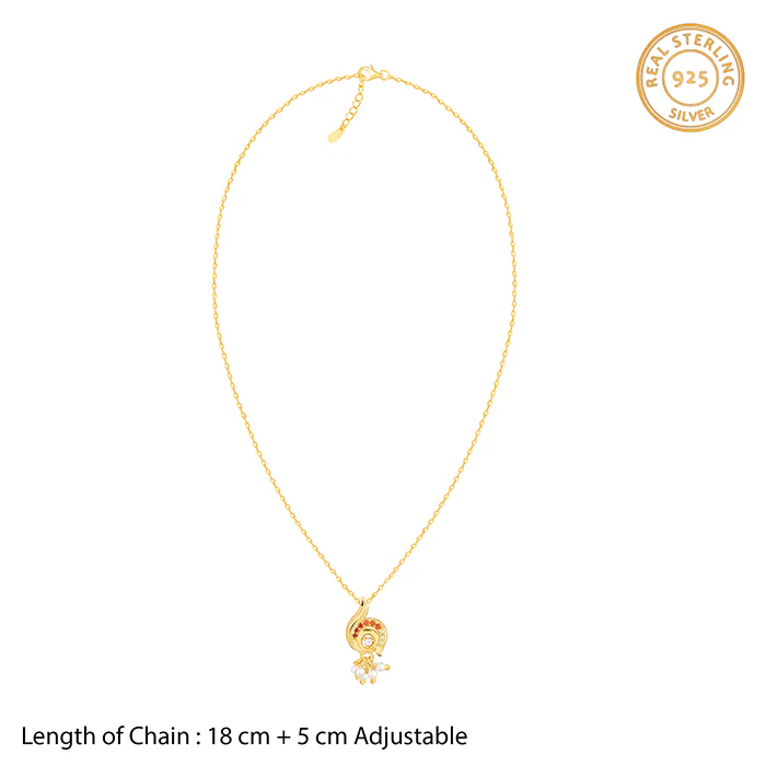 Golden Ambika Pendant With Link Chain - Image 6