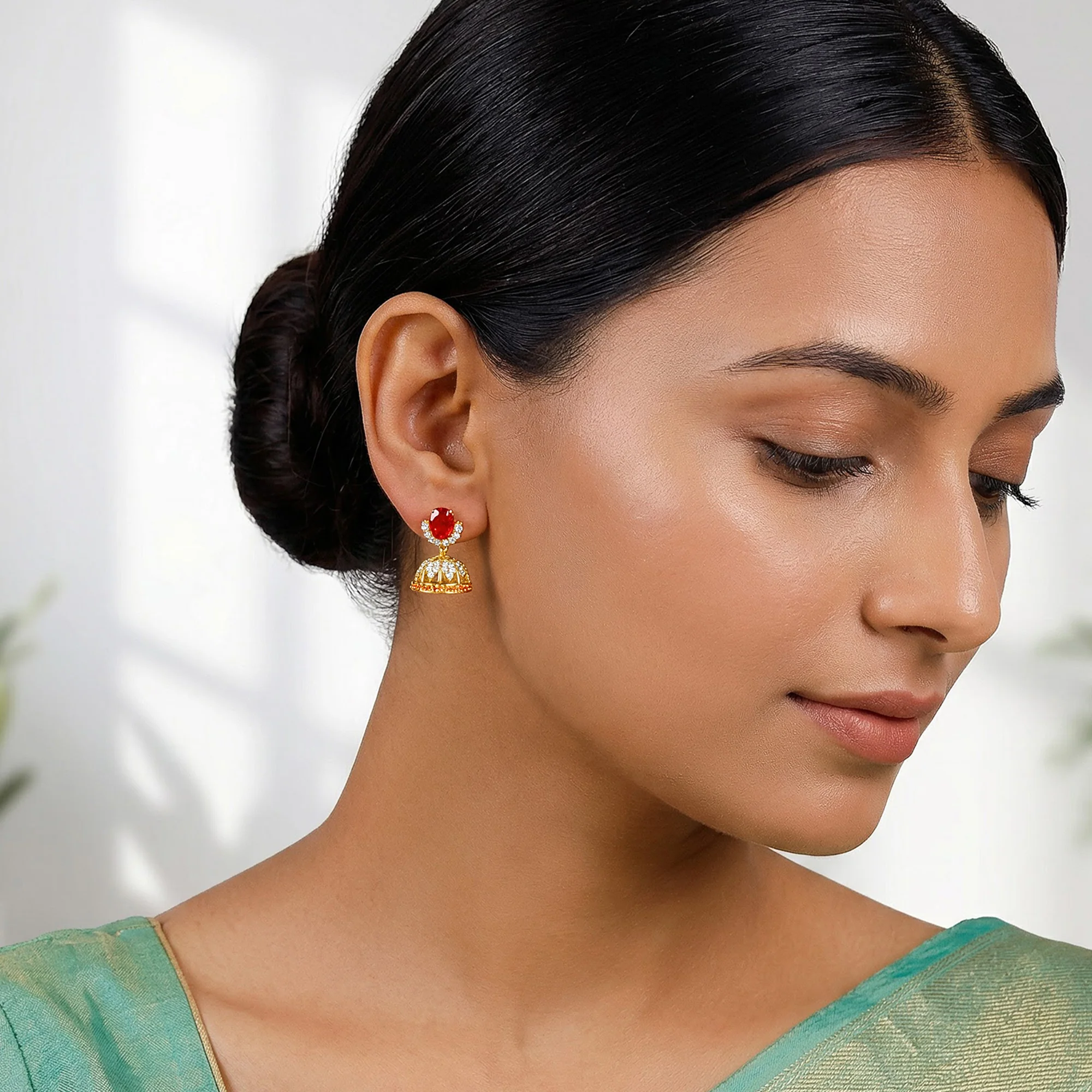 Golden Anuket Jhumki - Image 3