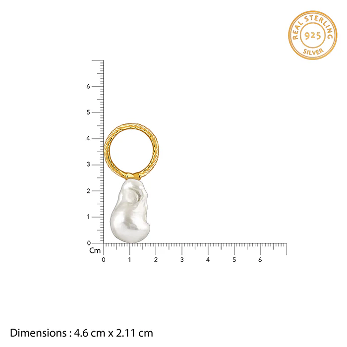 Golden Ava Pearl Pendant With Link Chain - Image 4