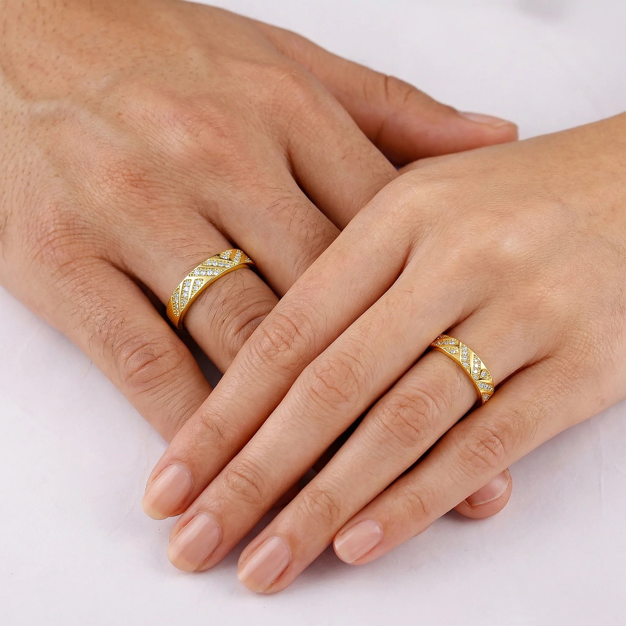 Golden Aztec Shine Couple Rings - Image 3