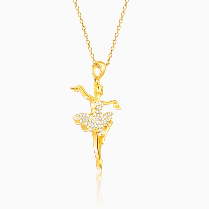 Golden Ballerina Pendant with Link Chain - Image 4
