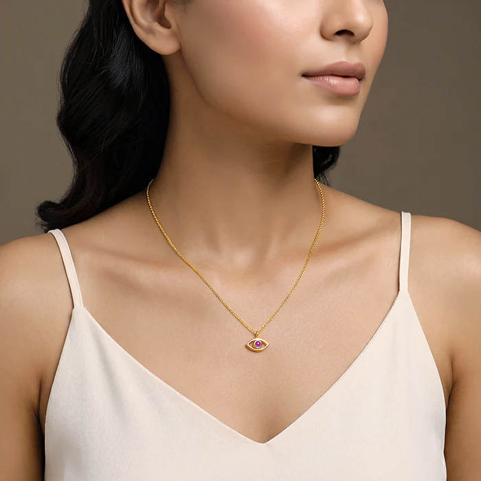 Golden Bigg Boss Eye Pendant With Link Chain - Image 3