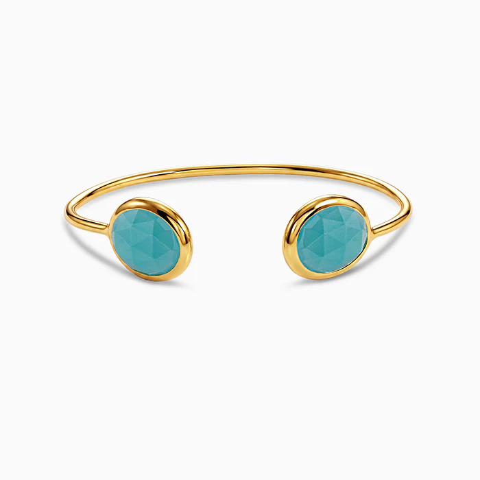 Golden Blue Onyx Cuff Bracelet