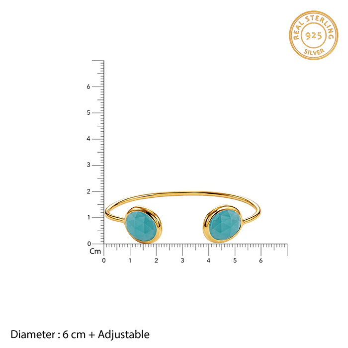 Golden Blue Onyx Cuff Bracelet - Image 4
