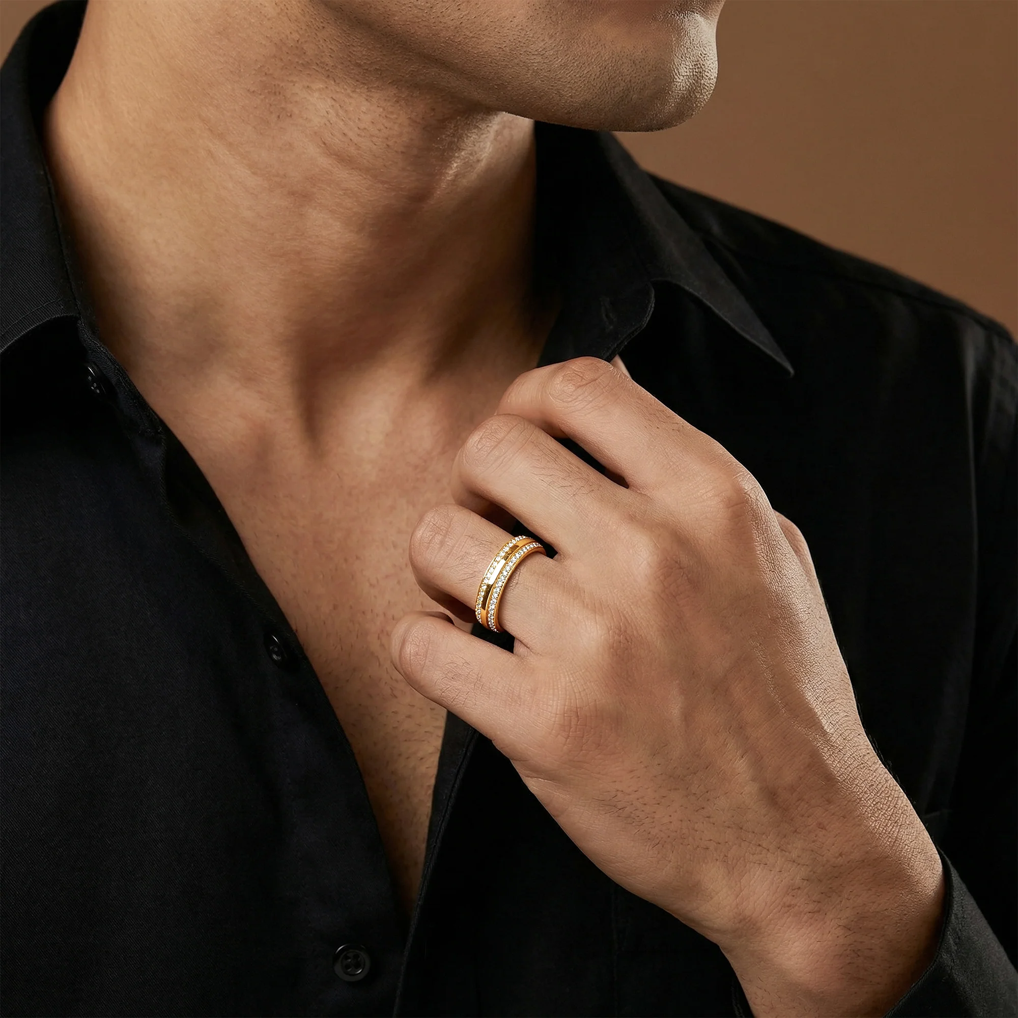 Golden Bold Fate Ring For Him (Size 22) - Image 3