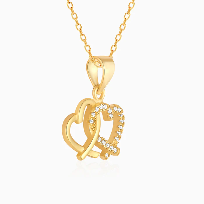 Golden Bonding Hearts Pendant With Link Chain - Image 3