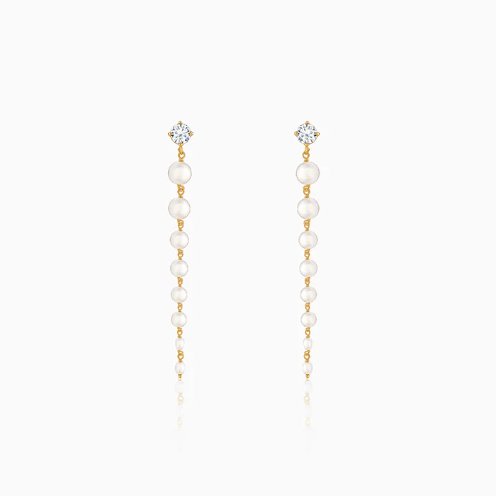 Golden Brigitte Pearl Danglers