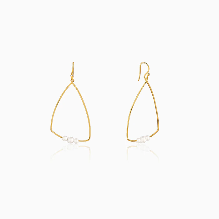 Golden Carole Pearl Dangler Earrings