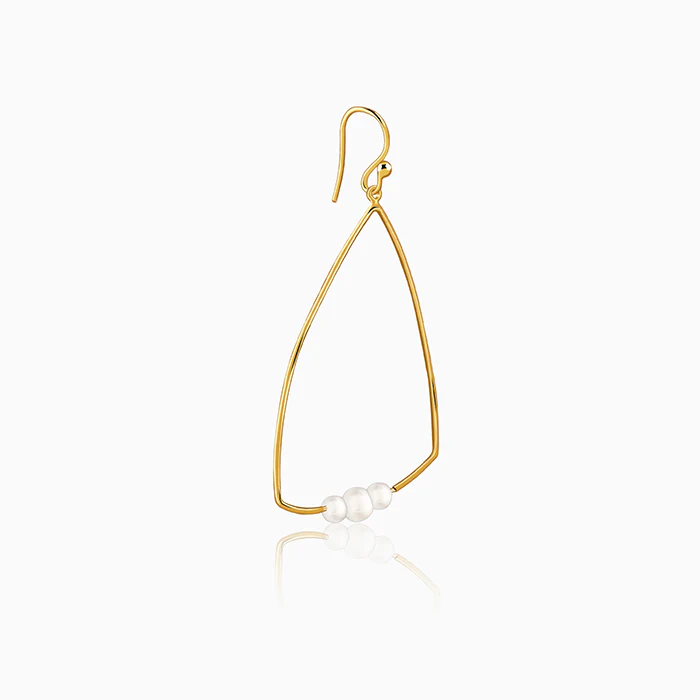 Golden Carole Pearl Dangler Earrings - Image 4