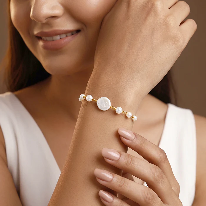 Golden Charlize Pearl Bracelet - Image 3