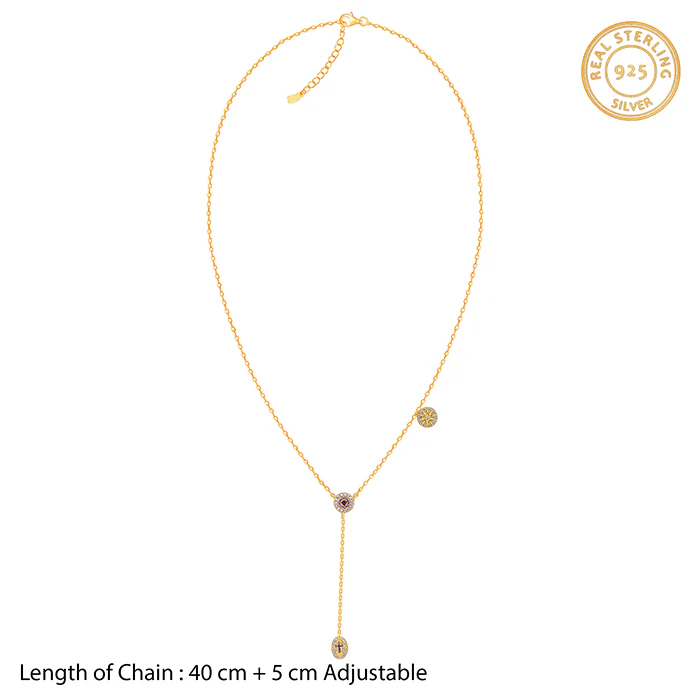 Golden Chunky Lariat Necklace - Image 4