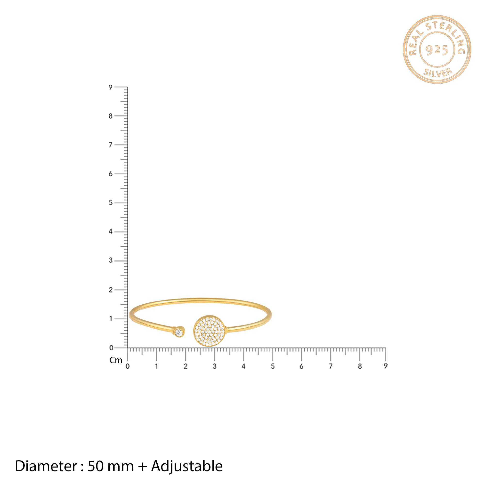Golden Circular Studded Bracelet - Image 3