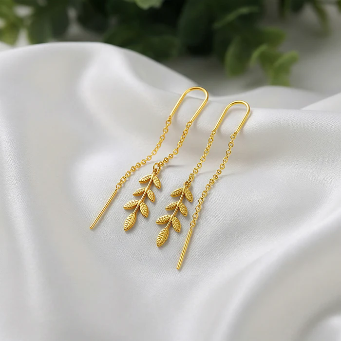 Golden Cirelle Flora Sui Dhaga Earrings - Image 2