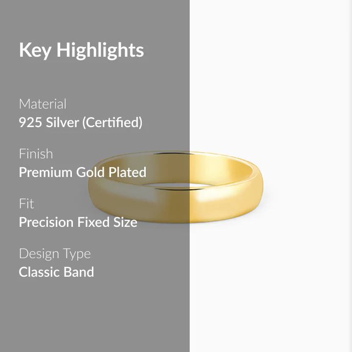 Golden Classic Band For Him - Image 2