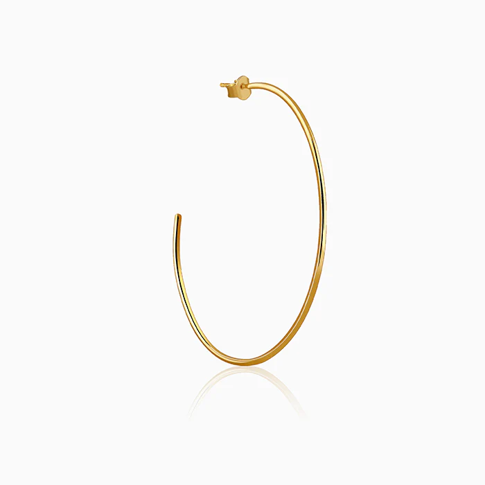 Golden Classic Large Hoop Earrings - Image 4