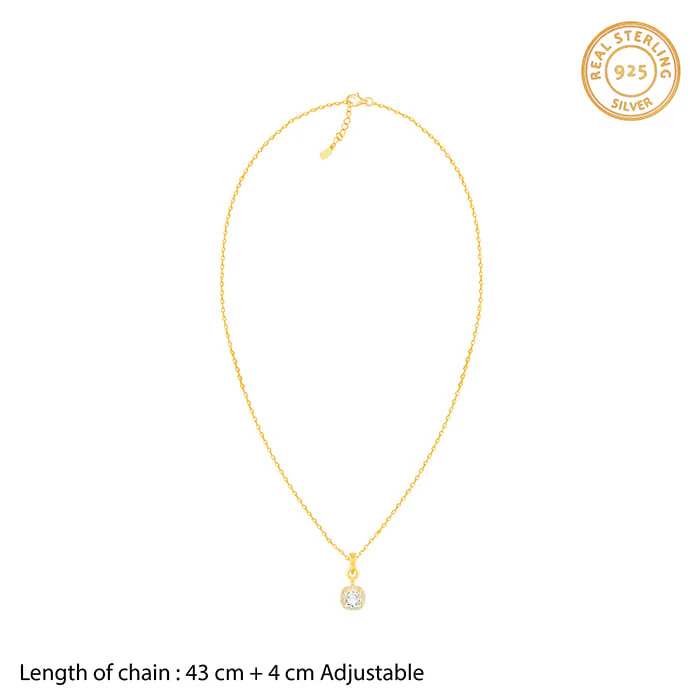 Golden Classy Solitaire Pendant With Link Chain - Image 5