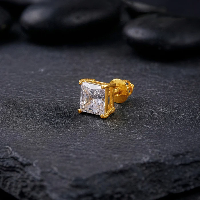 Golden Classy Zirconia Stud For Him - Image 3